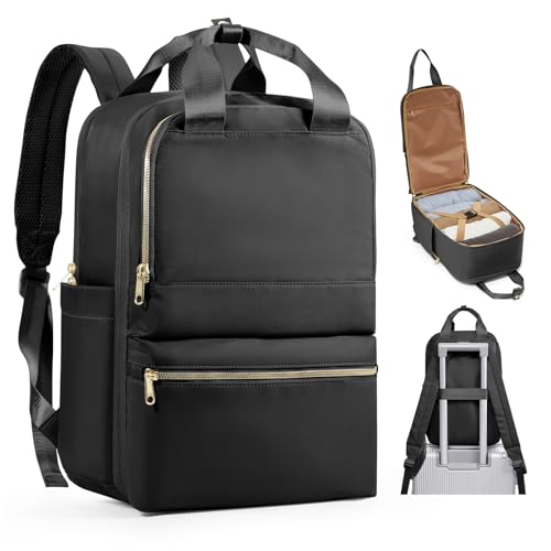 bergsalz Mochila mala viagem cabine avião 40 x 20 x 25 mochila bagagem de mão mulher mochila viagem cabine avião 45 x 36 x 20 homem mochila portátil 15,6, D1 - preto