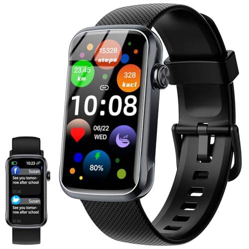 Relógio inteligente, relógio inteligente HD de 1,45 polegadas para mulheres e homens com 24 modos desportivos, IP68 impermeável rastreador de fitness com monitor de frequência cardíaca/sono/SpO2 24/7