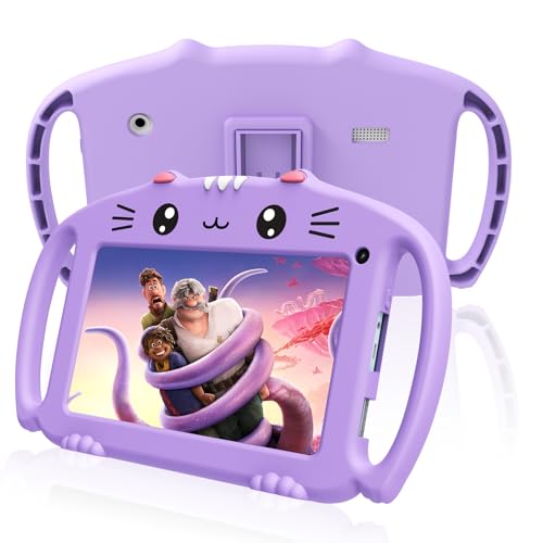 VESWWE Tablet para crianças 7 polegadas Android tablet crianças com WiFi 32 GB ROM controlo parental capa para menina tablet infantil de 3 a 14 anos (roxo)