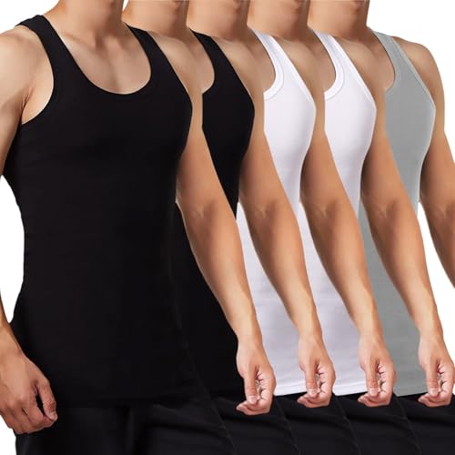 FALARY Camisola de alças para homem em 100% algodão, várias cores disponíveis, pack de 5