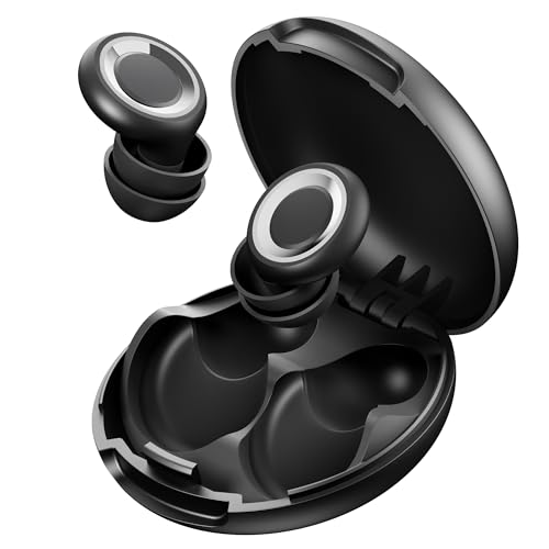 Eixniex Tampões ouvidos ruído dormir, pontas simples duplas, redução de ruído 46 dB, silicone ecológico duradouro, 8 pares de pontas (XS - L), vedação Top-Layer para dormir, concentração e viagens