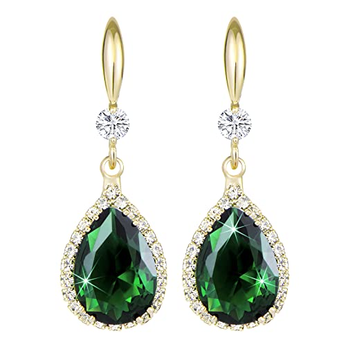 Linawe Brincos suspensos para mulher, brincos pendentes, jóias de ouro, prata e ouro rosa, brincos pendentes de cristal com diamantes, jóias de moda para casamentos