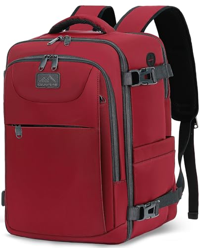LYNXCHER Mochila viagem cabine avião para Ryanair Easyjet mochila de mão mala viagem homem mulher, Vermelho escuro, 40 x 20 x 25 cm 20 L