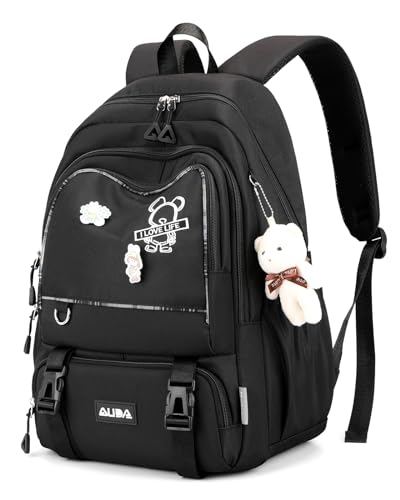 Amythe Mochilas escolares meninas adolescentes mochila colégio menina meninas 10 12 16 18 anos mochila de viagem de primária secundária instituto, leve mochila grande impermeável na moda roxo rosa,