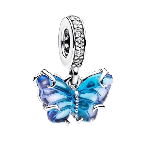 Amuefer Charms Plata De Ley 925 Pulsera Collar Colgantes Perlas Encanto Mariposas, Amor, Regalos Para Madre CumpleañOs Tortugas, Viaje Perlas Regalo