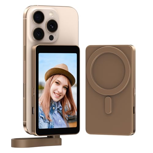 Gewokliy Ecrã do monitor com cabo para Vlog Selfie, mini monitor USB-C para iPhone 15/16 câmara traseira com íman para Vlog Live Stream TikTok