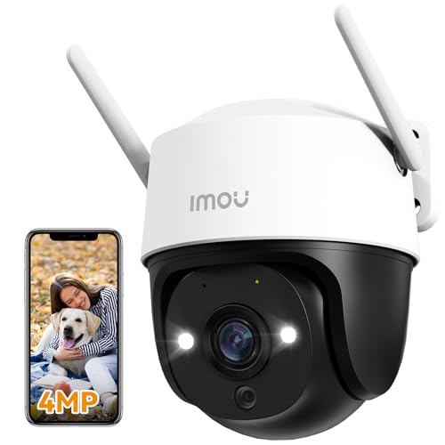 Imou 4MP Câmara de vigilância WiFi exterior 360 ° PTZ, câmara de segurança, visão noturna em cor 30 m, áudio bi-direcional, detecção humana AI , rastreamento automático, sereia, IP66
