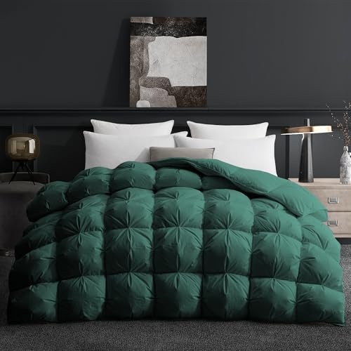 Deodar Edredão, cama 135/150 | edredão 200 x 220 para 2 pessoas, enchimento de plumas de ganso branco e penas 420 GR/m², capa nórdica 100% algodão, lavável | Öko-Tex e RDS | Vermelho de