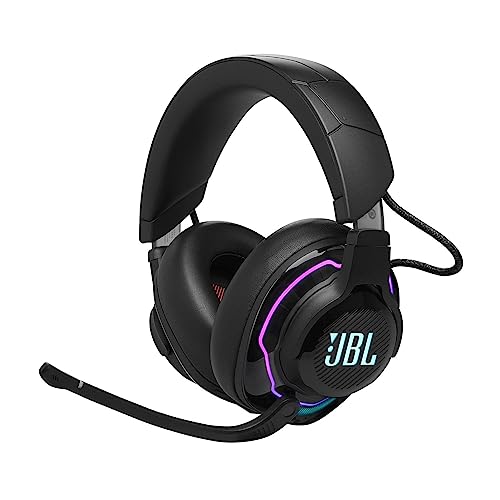 JBL Quantum 910 Auriculares True Wireless Bluetooth, com cancelamento de ruído adaptável, função gaming e carregamento, microfone boom incorporado, preto