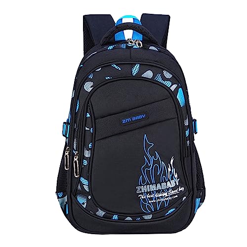 Amythe Mochila escolar para adolescentes crianças, mochila escola de nylon para crianças mochilas escolares para primária e secundária de graus 3 a 9, mochila informal grande, azul, Talla única,