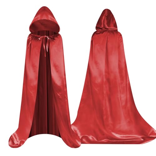 Aomig Capa preta com capuz, longa medieval disfarce morte criança e adulto, capa de Halloween unissexo para cosplay de bruxa vampiro mágico, capa disfarce de Halloween criança adulto para carnaval