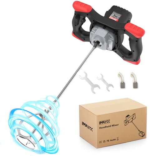 IMAYCC Misturador de broca de concreto elétrico, misturador de argamassa portátil de 2100 W, agitador M14 ajustável, para misturar pintura, argamassa de cimento, betão, argamassa, forragem, etc.