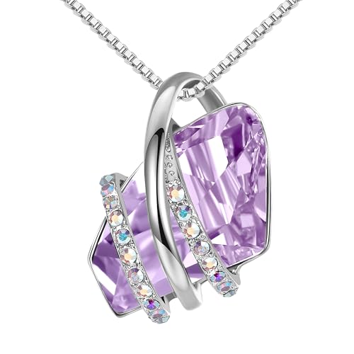 Leafael Birthstone Colar de mulher | Birthstone colar de vidro. | Colar para mulheres com pingente hipoalergénico com caixa de presente incluída