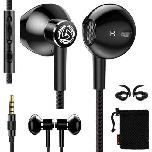 Ludos SPECTA Auriculares In Ear com cabo e microfone, 5 anos de garantia, microfone universal para chamadas claras, graves potentes, Sound-Dynamic, capacetes para iPhone, Samsung, Mi, Xiaomi, Huawei