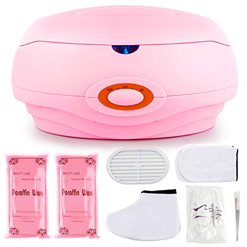 AYITOO Casas de banho de parafina cera casa de banho, aquecedor de parafina para mãos e pés com máquina acessórios, alimentar a pele com humidade parafina máquina de banho de cera máquina, cor rosa