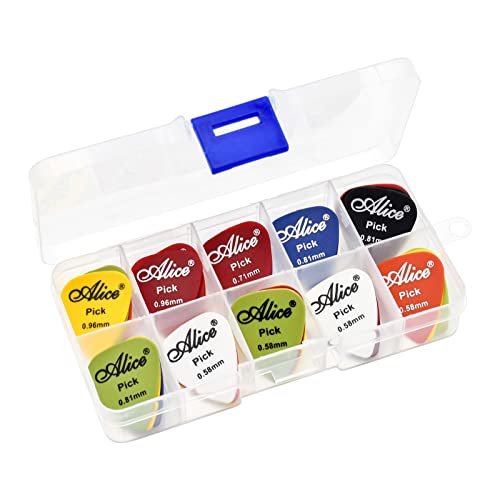 Palhetas de guitarra, Skyzone 30 peças palhetas de guitarra em forma de coração palhetas de guitarra para guitarra acústica, elétrica, baixo, incluindo 0,58 mm, 0,71 mm, 0,81 mm, 1,2 mm, 1,5 mm