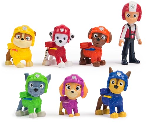 Patrulha canina - PACK 7 figuras AIR RESCUE: Ryder, Chase, Marshall, Skye, Rubble, Rocky e Zuma - Patrulha Canina brinquedos - presente criança 3 anos - 6071499 - brinquedos crianças 3 anos +