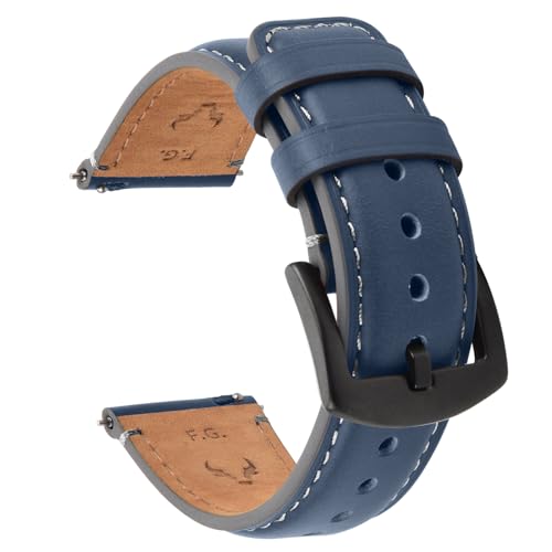 Fullmosa Pulseira de relógio 22 mm 20 mm 18 mm, correia de couro de libertação rápida, correia de substituição para homens / mulheres, correia de relógio para Samsung Galaxy Watch/Huawei Smart