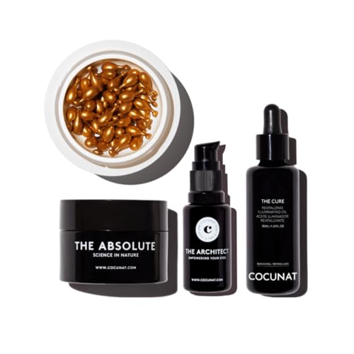 COCUNAT - Rotina revitalizante - creme facial anti-idade soro vitamina C soro facial anti-idade contorno de olhos para tratar os sinais da idade