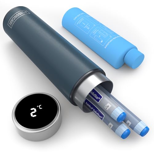 DISONCARE 60H Smart Geladeira portátil insulina viagem Temp-display, estojo isotérmico medicamentos para diabetes, refrigeração com 2 refrigerador e QR alerta médico (azul marinho)