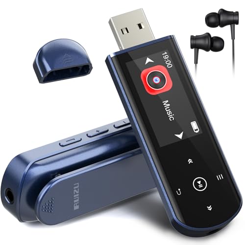 Leitor MP3 portátil Bluetooth 5.3, 64 GB, clipe desportivo, rádio FM, gravador de voz, MP3 Player digital, transferência de arquivos USB, ideal para desportos e corrida