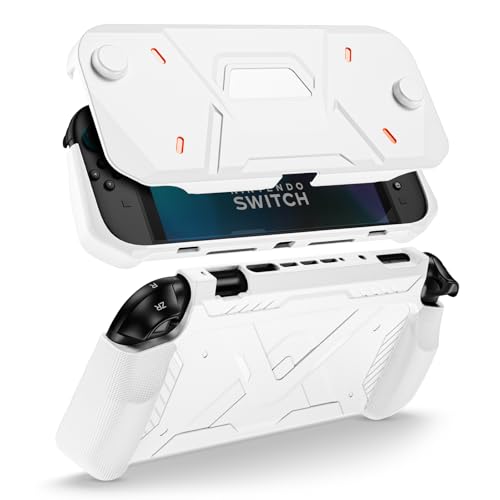 ProCase Funda Compatible con 2025 Nintendo Switch 2 con Tapa Frontal Desmontable, Carcasa Estuche Antigolpes Mango Diseño Ergonómico -Blanco