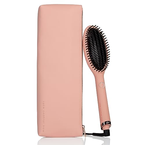 ghd glide take control now - Escova de cabelo térmica para um acabamento liso natural sem esforço, suaviza e elimina o friso, temperatura ideal de penteado 185ºC, edição limitada 2023, rosa