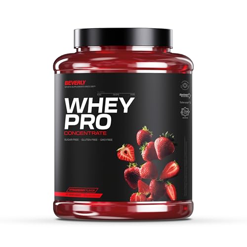 Beverly Whey Pro - Concentrado de proteína de suero whey - 2 Kg - 28 g de proteína por ración - 58 servicios - Tonifica y aumenta la masa muscular - Mayor rendimiento deportivo (2 KG, Vainilla)