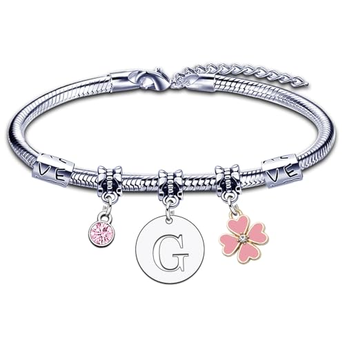 KJKJKJ Presente pulseira, prateado de 26 letras pulseira pendente, A - Z pulseira filha mãe irmã amiga aniversário natal graduação presente