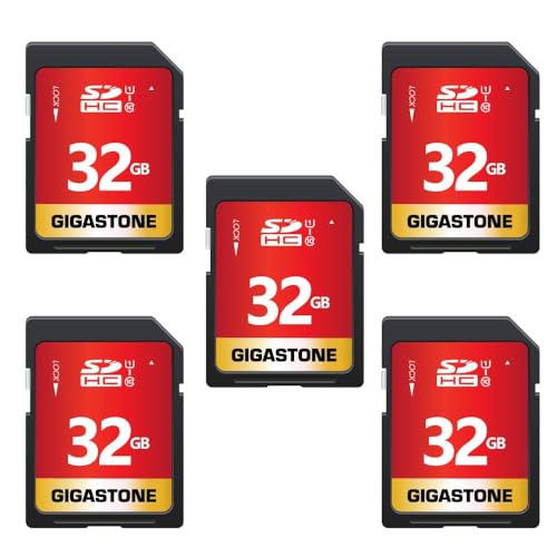GIGASTONE 32 GB cartão de memória SD, pacote de 5, 5 minijaccas, classe 10 SDHC cartão de memória de alta velocidade Full HD vídeo Canon Nikon Sony Pentax Kodak Olympus Panasonic digital câmara