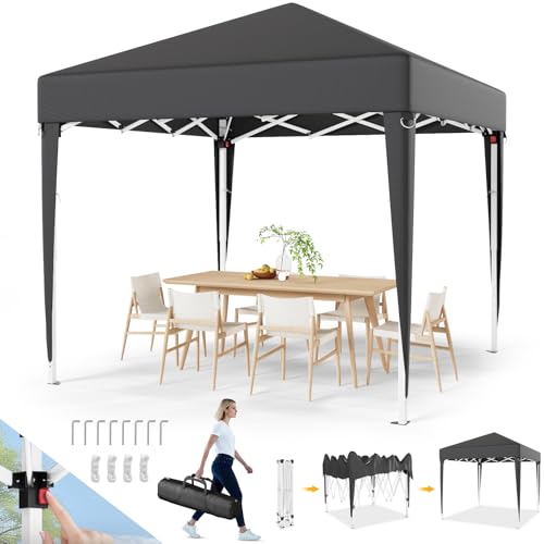 Devoko Tenda, 2 x 2 impermeável estável à prova de frio tenda, 3 dobrável ajustável em altura, tenda dobrável, proteção UV 50, tenda com bolsa de transporte tendas para exteriores, tenda de campismo