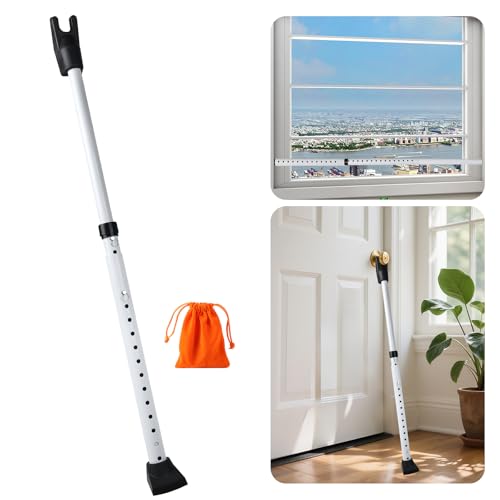 MIGUBIGU Barra de segurança para portas, ajustável 57 a 125 cm, barra anti-roubo porta para portas de correr e janelas de correr, para pisos, quartos de hotel e casas