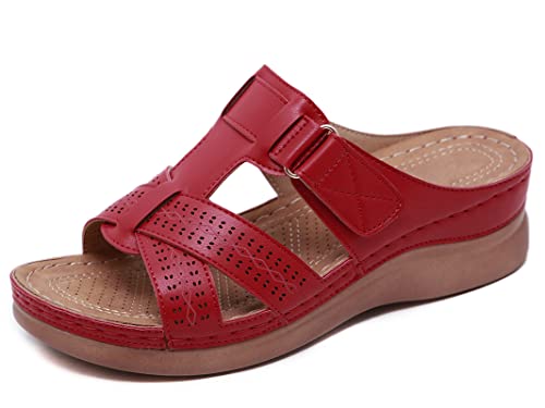 SMajong Sandálias de ponta descoberta mulher Mules plataforma moda sandália de cunha confortáveis sapatilhas sandálias de vestir