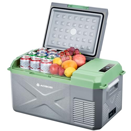 AAOBOSI 17 L Geladeira portátil, frigorífico camionão, com modos MAX e eco frigorífico portátil, frigorífico de carro, frigorífico carro 12/24 V DC Y 100-240 V AC, para carro e câmara