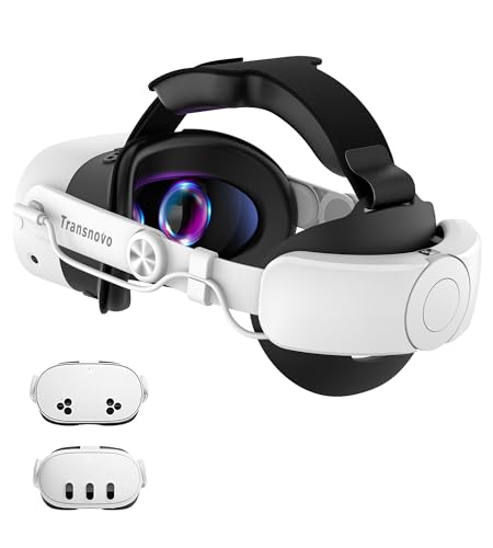 TRANSNOVO Bateria correia de cabeça compatível com Meta Quest 3S/Quest 3 acessórios, correia Elite com bateria de 10000 mAh, reduz o stress facial e prolonga o tempo de jogo