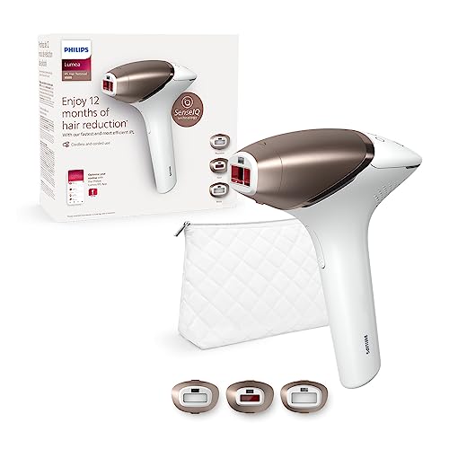 Philips Lumea série 9000, removedor de luz pressionada, pele macia em casa, com capa, acessórios para o corpo, rosto e áreas de precisão, sem cabo, alternativa à remoção a laser. BRI955/00