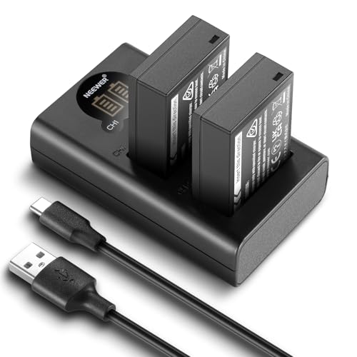NEEWER NP-W126/NP-W126s Carregador de bateria sobresselente conjunto com carregador duplo e cabo USB C, (pacote de 2) bateria de câmara 1140 mAh compatível com Fuji X100VI X-T30 II X-S10 X-T200 X11140