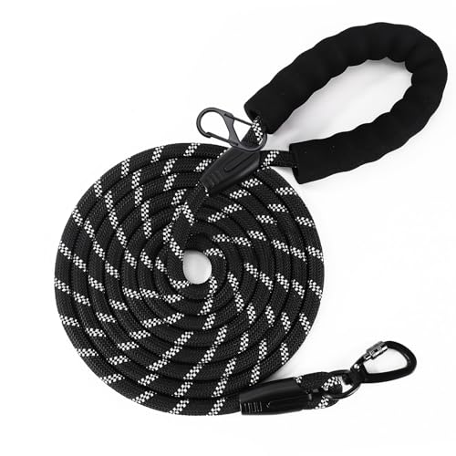 Trela de treino para cães, 1,2 m e 1,5 m, 2 m, 3 m, 5 m, 10 m, 20 m, 30 m, trela longa com pega acolchoada para cães pequenos, médios e grandes