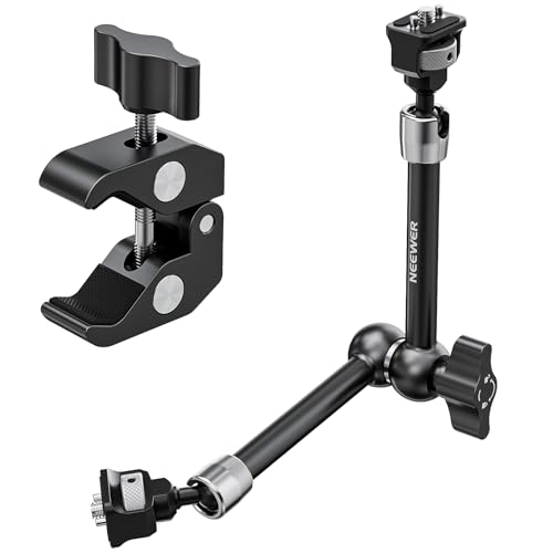 NEEWER 11" Magic Arm Clamp Mount articulado com super clamp, câmara monitor Mount com 1/4" 3/8" ARRI localização pino e orifício para DSLR câmara ação luz compatível com SmallRig gaiola, ST16" C