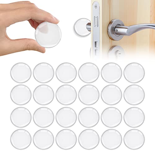 Vicloon Tampa de porta, 24 peças transparentes para porta autocolantes, tops transparentes autocolantes para portas, tops para portas para móveis e proteção de parede