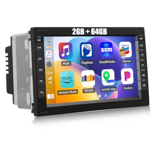 2G + 64G CAMECHO Android 13 autorrádio com Navi per VW Golf 4 Polo Sharan Jetta MK4 T5 Multivan, 7 Zoll Doppel DIN autorrádio com Carplay Android Auto Bluetooth RDS/FM WiFi e USB