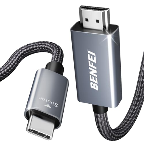 BENFEI Cabo USB C para HDMI de 3 M [4 K@60Hz, capa de alumínio, trança de nylon], Thunderbolt 3/4, compatível com iPhone 15 Pro/Max, MacBook Pro/Air 2023, iPad Pro, Surface Book 2, Galaxy S23 e mais