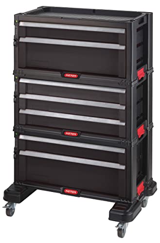 Keter - Carrinho de ferramentas com 7 gavetas, 60 x 38 x 83 cm; cor preta