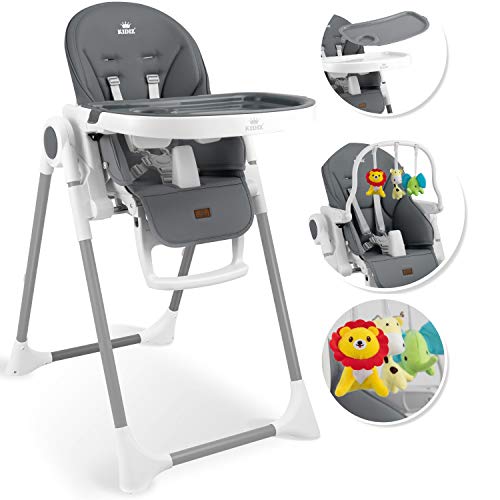 KIDIZ® cadeira alta 3 em 1 incl. Barra de jogos, espreguiçadeira para bebés, cadeira alta combinada para bebés, 7 costas ajustáveis em altura, crescimento de 0 meses a 6 anos, cadeira para bebés,