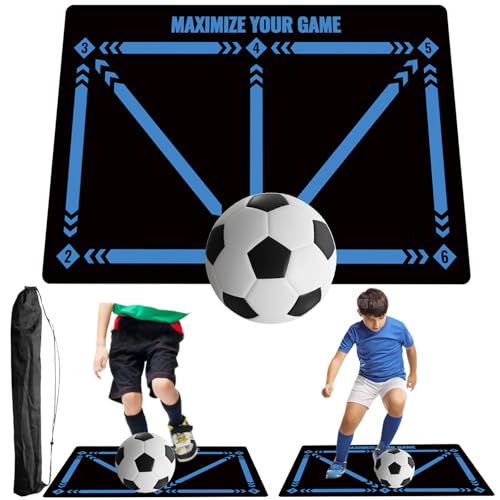 Tapete de treino de futebol, 60 x 90 cm esteira de futebol, tapete de lama de diatomáceas antiderrapante e silencioso para futebol, presentes para fãs e menino de futebol