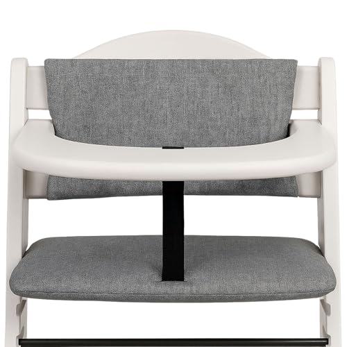 Capa cadeira alta universal 2 peças - almofada para cadeira alta fundo para meninos e meninas para Hauck e Stokke comer almofada para cadeira infantil com revestimento impermeável e estável cinzento