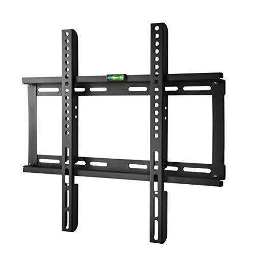 Polarduck Suporte de parede para TV de 23 a 55 polegadas, suporte de TV fixo ultra fino para LED/LCD/Plasma/Curvada televisores, VESA máximo. 400 x 400 mm, carga máxima. 60 kg, preto