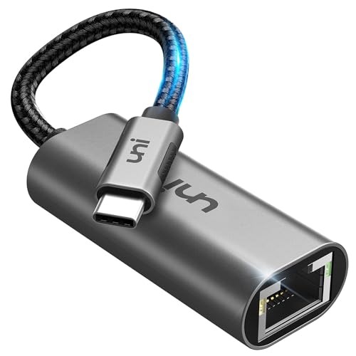 uni Adaptador USB C para Ethernet, RJ45 para USB C Thunderbolt 3/Tipo C Gigabit Ethernet adaptador de rede LAN, compatível com iPhone 15 Pro MacBook Pro iPad Pro Air Surface Chromebook DELL XPS etc.