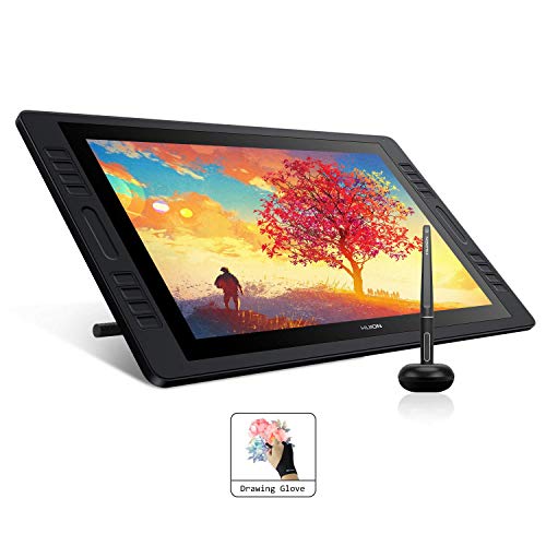 HUION Kamvas Pro 20 2019 Tablet gráfico com ecrã, 19,5 polegadas vidro acetinado anti-reflexo, HD ecrã, 16 teclas de acesso direto e 2 barras táteis, ideal para e-Learning