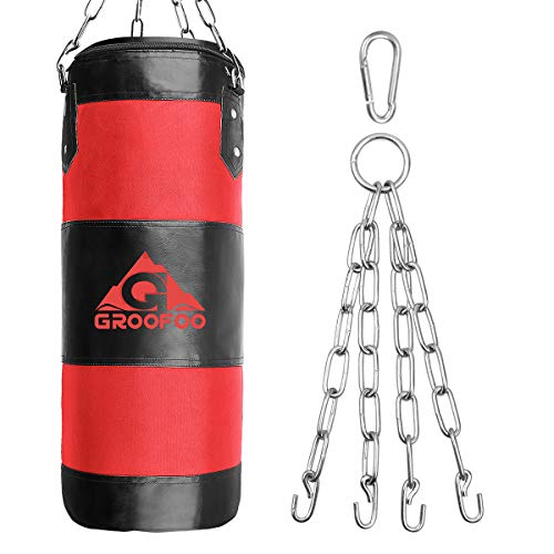 GROOFOO Saco de boxe crianças tarefa pesada Oxford Boxing Bag para treino de boxe para crianças bolsa sem encher com corrente de montagem para MMA Muay Thai Kick Boxing